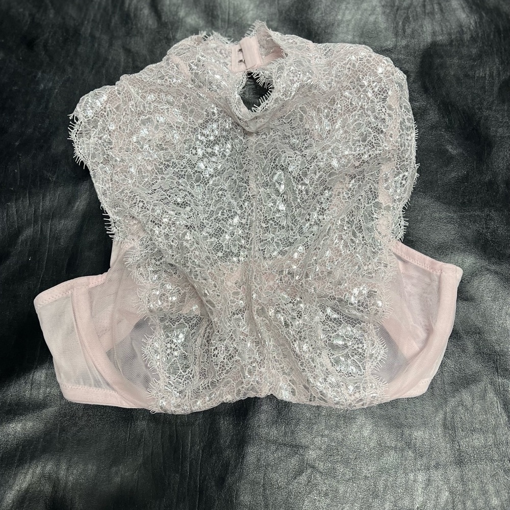 Pink Lace High Neck Victoria’s Secret Bra Top